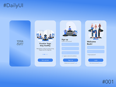 DailyUI 001 Sign Up app design illustration logo typography ui vector yoga