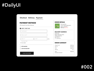 DailyUI Credit card checkout design illustration ui ux vector
