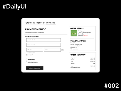 DailyUI Credit card checkout