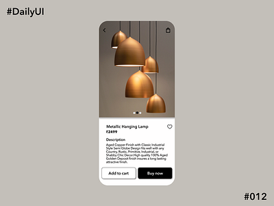 Single product design Day12 app branding dailychallenge dailyui design e commerces lamp product shopping ui uiux ux