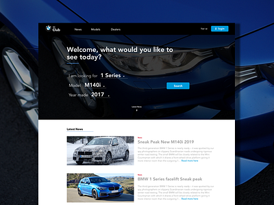 Motor club ecommerce concept page