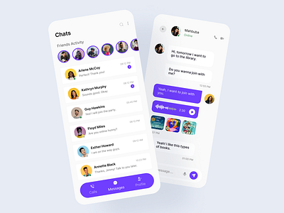 Messenger App Design app chat app creative design illustration ios app ios app design message message app messenger app design minimalist mobile app mobile integration modern ui ui