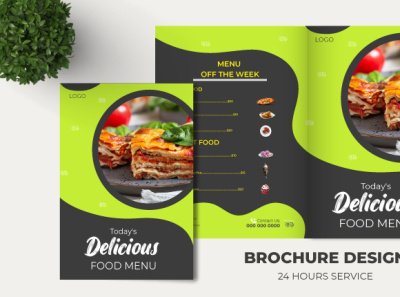 Modern food brochure template design 8 page bifold booklet brochure catalog food poster trifold