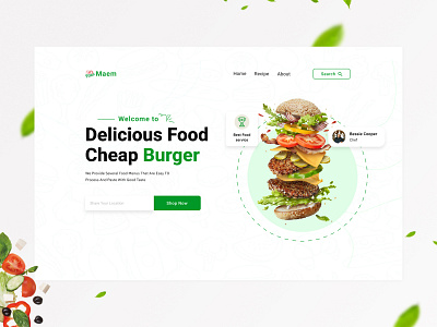 Food Header Design agency burger design ecommerce food graphicdesign header hero section home page landing page pizza resturant socialmedia ui ui ux design ux webdesign webdevelopment website