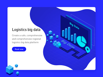 Logistics Big Data 2.5d big data illustration isometric logistics projection ui