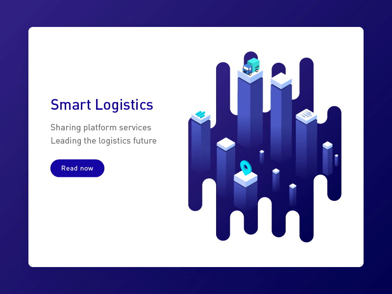 Logistics 2.5d big data gif illustration isometric logistics projection smart ui