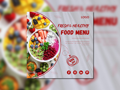 Social Media Post Food Design business corporate cover creative design food design fresh graphic design