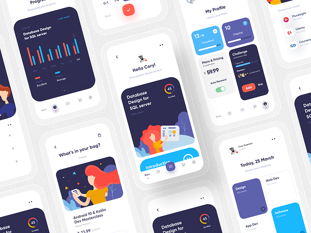 Online learning App UI Kits by Ariuka on Dribbble