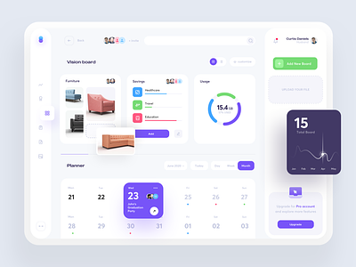 Vision board web app analytics app design clean ui dashboard dashboard app desktop application dreamboard family interface design invite planner platform design task ui uiux ux visionboard web application