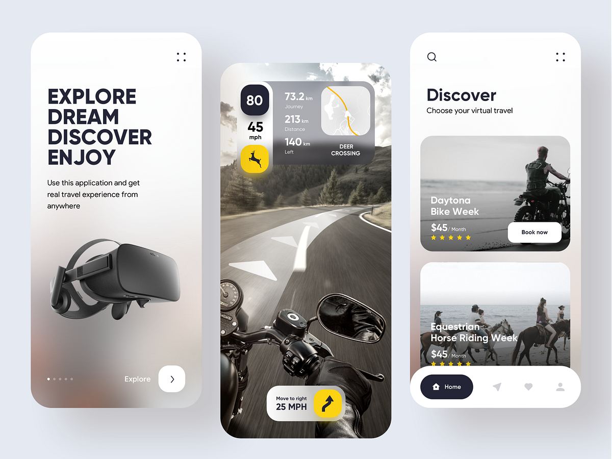 Motorcycle App designs, themes, templates and downloadable graphic