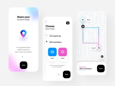 Riding app app app design application branding clean clean ui design flat ios minimal mobile app mobile design ride riding app route share ui design uiux ux ux design