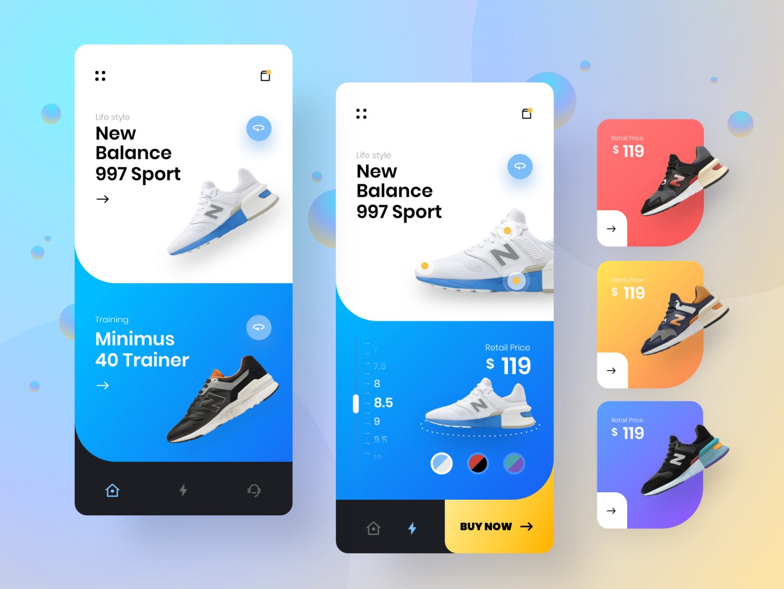 eCommerce app for New Balance UI concept by Ariuka for Solitude on Dribbble