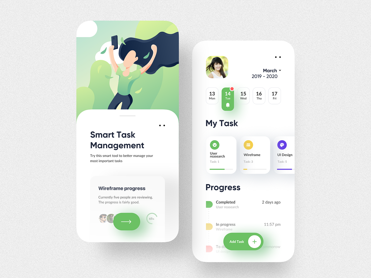 Smart Task Management app UI by Ariuka for Solitude on Dribbble