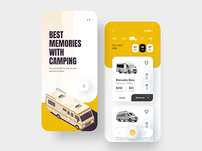 RV Rental app UI app app design application applications camping clean ui illustration mobile app mobile app design rental rental app rv rvrental ui uiux user interface design ux