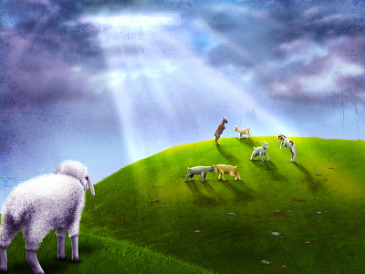 The Grass is Always Greener... book childrens goats hills illustration sheep