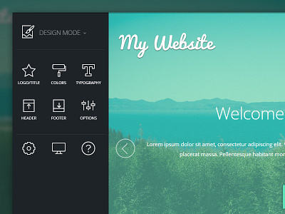 Design Mode cms icons ui website builder wip