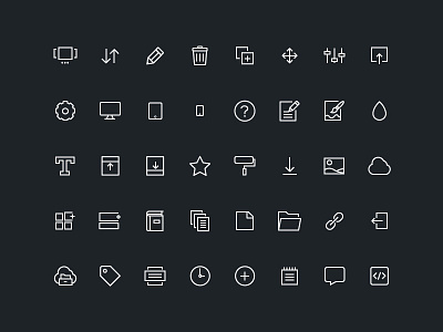 3.0 Icons builder icons line outline stroke website