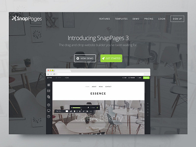 SnapPages 3 design homepage website website builder