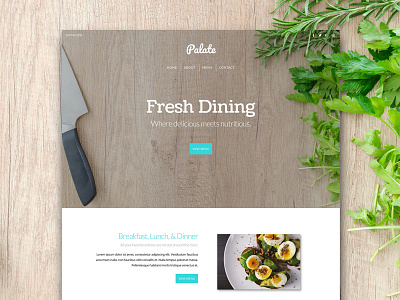 Palate cms food restaurant template theme website builder