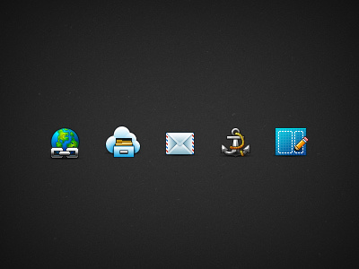 Some more icons... anchor cloud email globe icon icons layout