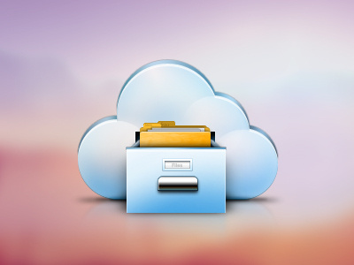 Cloud Files - Translucent cloud files icon illustration storage translucent