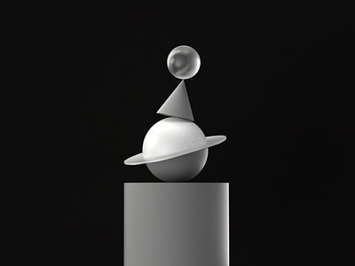 Black and white totem 3d design illustration