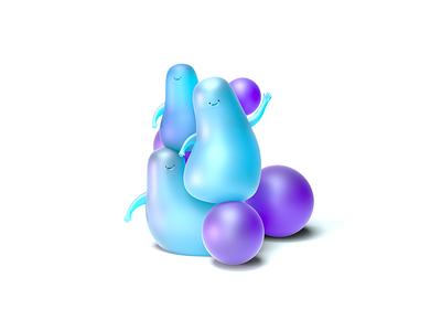 Blob 3d blob blue brand identity character cinema4d illustration