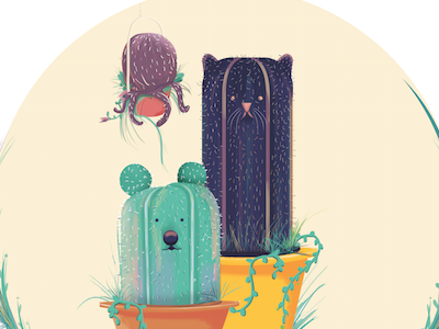 Pet plants cactus illustration