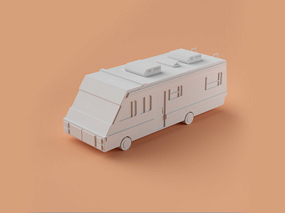 Extruded vector BB truck 3d illustration