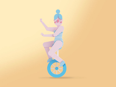 Circo 3d circus girl illustration