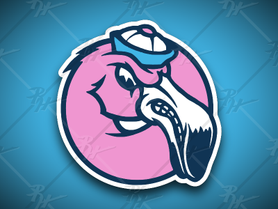Vintage Style FMFC Flamingo Mascot