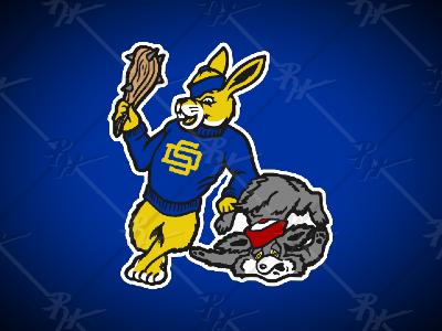Jackrabbit VS Coyote Rivalry athletics classic football logo mascot ncaa sports vintage