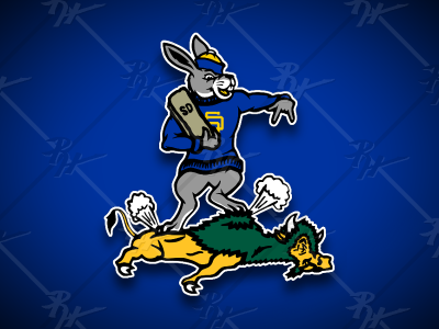 Jackrabbits VS Bison Rivalry athletics classic football logo mascot ncaa sports vintage