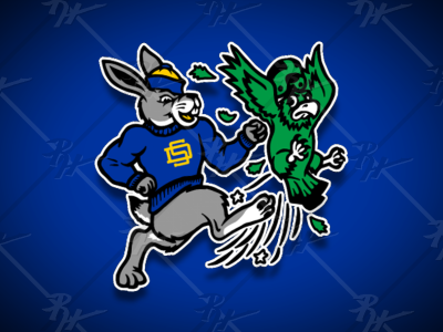 Jackrabbits VS Hawks Rivalry athletics classic football logo mascot ncaa sports vintage