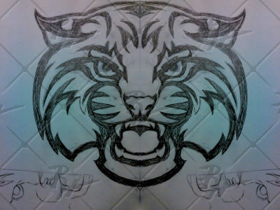 Wildcat Sketch athletics bobcat cat college high school lynx mascot sports