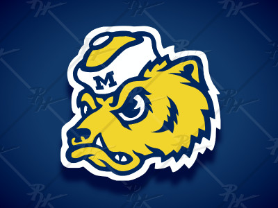 Vintage Style Wolverines Mascot