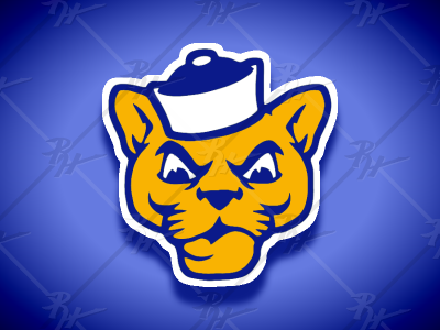 Vintage Style Pitt Panthers Mascot (Classic Colors Flipped) antique athletics basketball classic college design football high school logo mascot ncaa oakland zoo pitt pittsburgh sports vintage