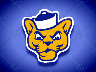 Vintage Style Pitt Panthers Mascot (Classic Colors Flipped)