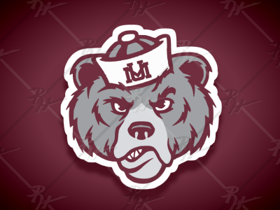 Vintage Style Montana Grizzlies Mascot (More Grizzle) antique athletics basketball bear bears bruin bruins classic college design football grizz high school logo mascot monty ncaa sports vintage
