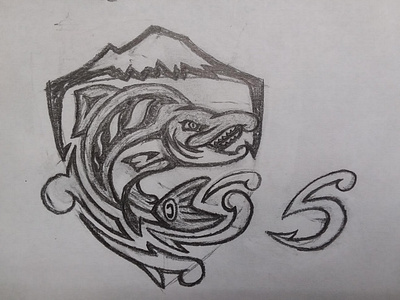 Seattle Sockeyes Concept Sketch - Shield / S