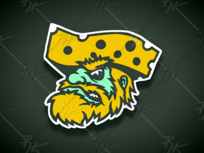 Green Bay Retro Mascot Cheese Head Man - Green Bay Packers