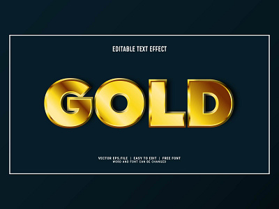 Gold editable text effect modern