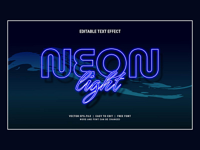 Neon light editable text effect style modern
