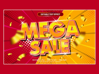 Mega sale text effect editable style