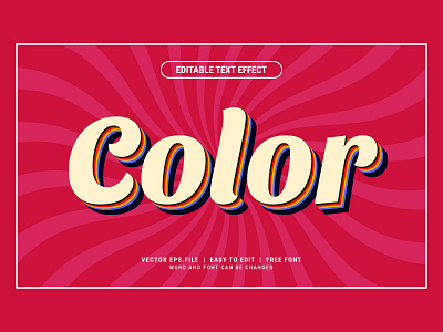 Editable color text effect style