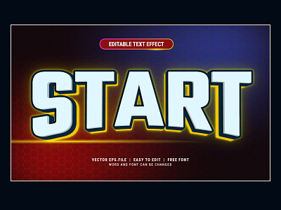 Start gaming editable text effect style graphic