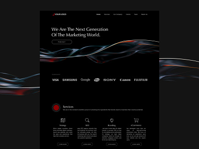 Marketing landing page dark mood landing page marketing wave web design