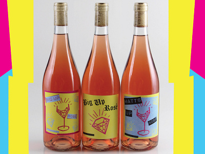 Watts Up Rose Bottles bottle label design rose wine wine label wine label design