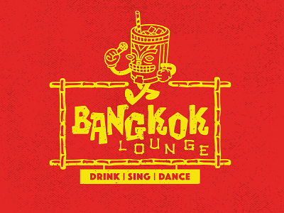 Bangkok Lounge Logo bangkok bar branding charcter design dance drink karaoke lounge retro retro logo sing tiki tiki bar