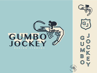 Gumbo Jockey branding agency branding design studio designer gumbo jockey logo logo design shrimp